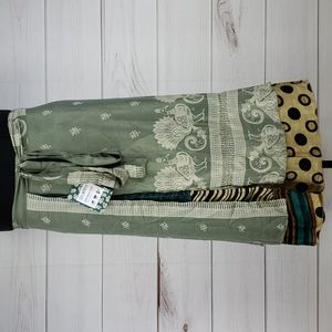 Darn Good Yarn Sari Silk Wrap Skirt Tea Goddess